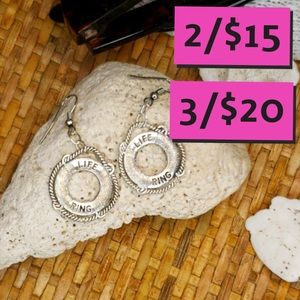 2/$15 NWT fashion life ring earrings nautical